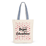 Tote Bag Premium - Le joli Bazar d'une Educatrice - 2 Coloris - Durable - Cadeau Personnalisable - Cadeaux-Positifs.com -Unique-Rouge-