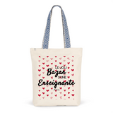 Tote Bag Premium - Le joli Bazar d'une Enseignante - 2 Coloris - Durable - Cadeau Personnalisable - Cadeaux-Positifs.com -Unique-Rouge-