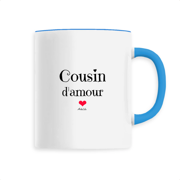 Mug - Cousin d'amour - 6 Coloris - Cadeau Original & Tendre - Cadeau Personnalisable - Cadeaux-Positifs.com -Unique-Bleu-