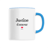 Mug - Justine d'amour - 6 Coloris - Cadeau Original & Tendre - Cadeau Personnalisable - Cadeaux-Positifs.com -Unique-Bleu-