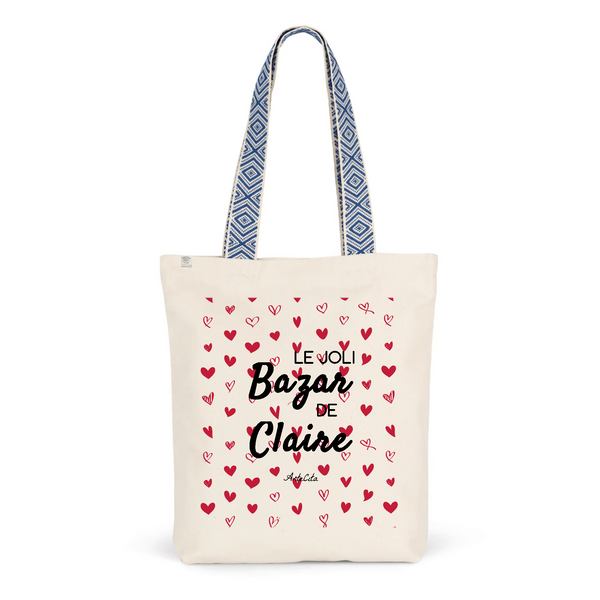Tote Bag Premium - Le joli Bazar de Claire - 2 Coloris - Cadeau Durable - Cadeau Personnalisable - Cadeaux-Positifs.com -Unique-Bleu-