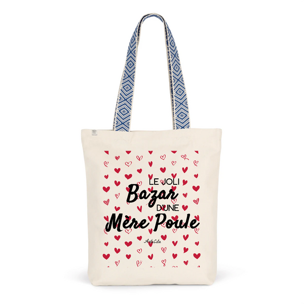 Tote Bag Premium - Le joli Bazar d'une Mère Poule - 2 Coloris - Durable - Cadeau Personnalisable - Cadeaux-Positifs.com -Unique-Bleu-