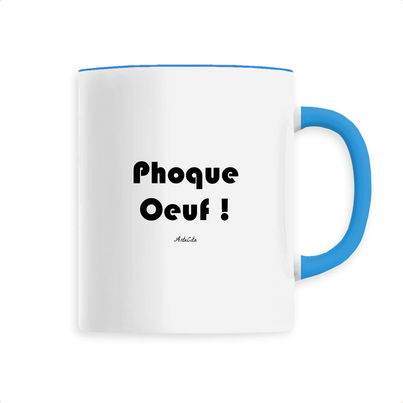 Cadeau anniversaire : Mug - Phoque Oeuf - 6 Coloris - Cadeau Drôle - Humour - Cadeau Personnalisable - Cadeaux-Positifs.com -Unique-Bleu-