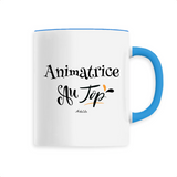 Mug - Animatrice au Top - 6 Coloris - Cadeau Original - Cadeau Personnalisable - Cadeaux-Positifs.com -Unique-Bleu-