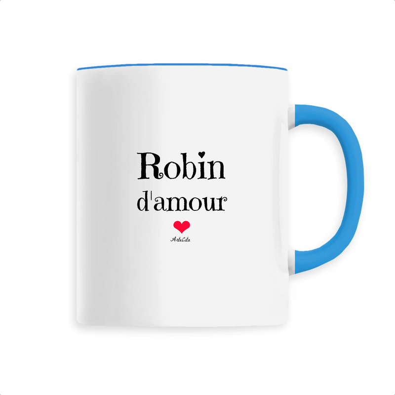 Cadeau anniversaire : Mug - Robin d'amour - 6 Coloris - Cadeau Original & Tendre - Cadeau Personnalisable - Cadeaux-Positifs.com -Unique-Bleu-