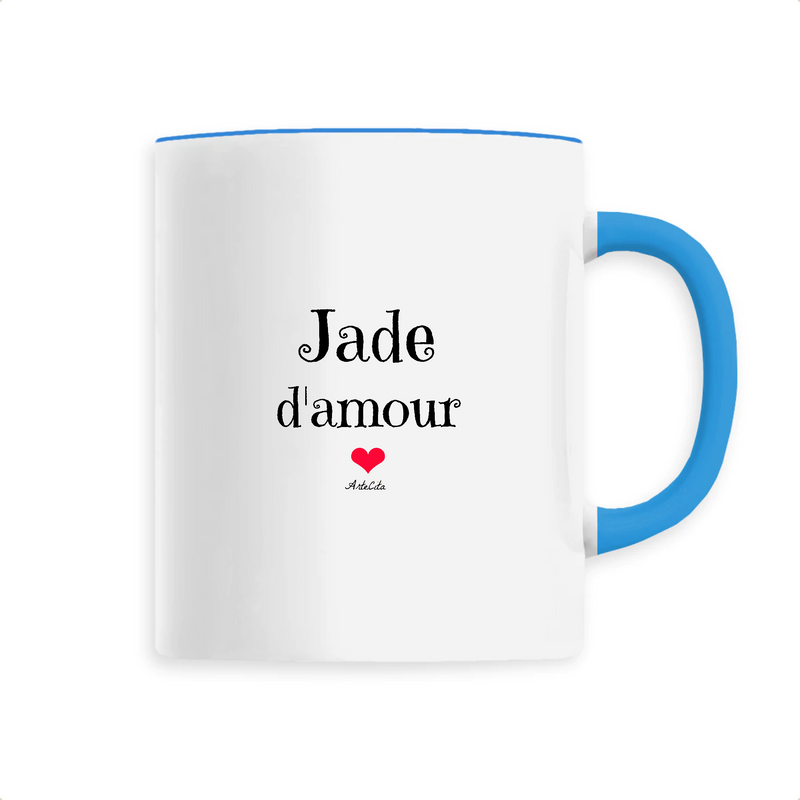 Cadeau anniversaire : Mug - Jade d'amour - 6 Coloris - Cadeau Original & Tendre - Cadeau Personnalisable - Cadeaux-Positifs.com -Unique-Bleu-
