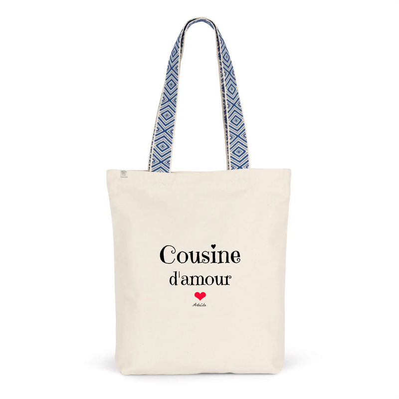 Cadeau anniversaire : Tote Bag Premium - Cousine d'amour - 2 Coloris - Cadeau Durable - Cadeau Personnalisable - Cadeaux-Positifs.com -Unique-Bleu-