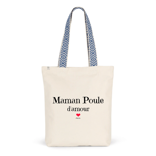 Tote Bag Premium - Maman Poule d'amour - 2 Coloris - Cadeau Durable - Cadeau Personnalisable - Cadeaux-Positifs.com -Unique-Bleu-