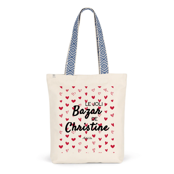 Tote Bag Premium - Le joli Bazar de Christine - 2 Coloris - Durable - Cadeau Personnalisable - Cadeaux-Positifs.com -Unique-Bleu-