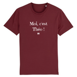 T-Shirt - Moi c'est Théo - Coton Bio - 7 Coloris - Cadeau Original - Cadeau Personnalisable - Cadeaux-Positifs.com -XS-Bordeaux-