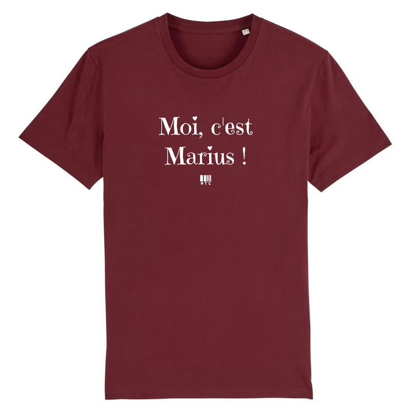 Cadeau anniversaire : T-Shirt - Moi c'est Marius - Coton Bio - 7 Coloris - Cadeau Original - Cadeau Personnalisable - Cadeaux-Positifs.com -XS-Bordeaux-