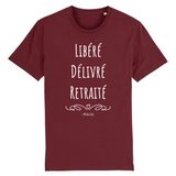 T-Shirt - Libéré Délivré Retraité - Coton Bio - 7 Coloris - Cadeau Original - Cadeau Personnalisable - Cadeaux-Positifs.com -XS-Indigo-