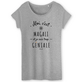 T-Shirt - Magali est trop Géniale - Coton Bio - Cadeau Original - Cadeau Personnalisable - Cadeaux-Positifs.com -XS-Blanc-