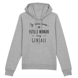 Sweat à Capuche - Une Future Maman trop Géniale - Coton Bio - Cadeau Original - Cadeau Personnalisable - Cadeaux-Positifs.com -XS-Blanc-