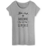 T-Shirt - Fabienne est trop Géniale - Coton Bio - Cadeau Original - Cadeau Personnalisable - Cadeaux-Positifs.com -XS-Blanc-