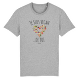 T-Shirt - Je suis Vegan de toi (Coeur) - Unisexe - Coton Bio - Cadeau Original - Cadeau Personnalisable - Cadeaux-Positifs.com -XS-Blanc-