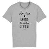 T-Shirt - Bruno est trop Génial - Coton Bio - Cadeau Original - Cadeau Personnalisable - Cadeaux-Positifs.com -XS-Blanc-