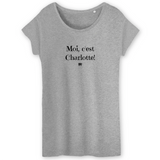 T-Shirt - Moi c'est Charlotte - Coton Bio - Cadeau Original - Cadeau Personnalisable - Cadeaux-Positifs.com -XS-Noir-