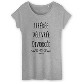 T-Shirt - Libérée Délivrée Divorcée - Coton Bio - Cadeau Original - Cadeau Personnalisable - Cadeaux-Positifs.com -XS-Blanc-