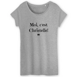 T-Shirt - Moi c'est Christelle - Coton Bio - 3 Coloris - Cadeau Original - Cadeau Personnalisable - Cadeaux-Positifs.com -XS-Noir-