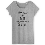 T-Shirt - Jade est trop Géniale - Coton Bio - Cadeau Original - Cadeau Personnalisable - Cadeaux-Positifs.com -XS-Blanc-