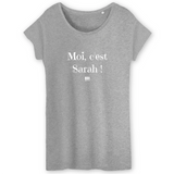T-Shirt - Moi c'est Sarah - Coton Bio - 3 Coloris - Cadeau Original - Cadeau Personnalisable - Cadeaux-Positifs.com -XS-Blanc-