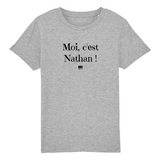 T-Shirt Enfant - Moi c'est Nathan - Coton Bio - Cadeau Original - Cadeau Personnalisable - Cadeaux-Positifs.com -3-4 ans-Bleu-