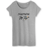 T-Shirt - Marraine au Top - Coton Bio - 2 Coloris - Cadeau Original - Cadeau Personnalisable - Cadeaux-Positifs.com -XS-Blanc-