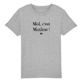 T-Shirt Enfant - Moi c'est Maxime - Coton Bio - Cadeau Original - Cadeau Personnalisable - Cadeaux-Positifs.com -3-4 ans-Bleu-