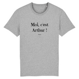 T-Shirt - Moi c'est Arthur - Coton Bio - 7 Coloris - Cadeau Original - Cadeau Personnalisable - Cadeaux-Positifs.com -XS-Gris-