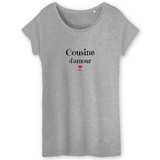 T-Shirt - Cousine d'amour - Coton Bio - 3 Coloris - Cadeau Original - Cadeau Personnalisable - Cadeaux-Positifs.com -XS-Blanc-