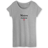 T-Shirt - Manou d'amour - Coton Bio - 3 Coloris - Cadeau Original - Cadeau Personnalisable - Cadeaux-Positifs.com -XS-Blanc-