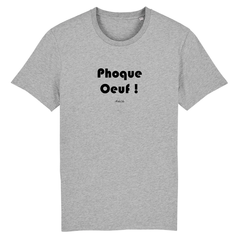 Cadeau anniversaire : T-Shirt Premium - Phoque Oeuf - Coton Bio - 12 Coloris - Humour - Cadeau Personnalisable - Cadeaux-Positifs.com -XS-Gris-