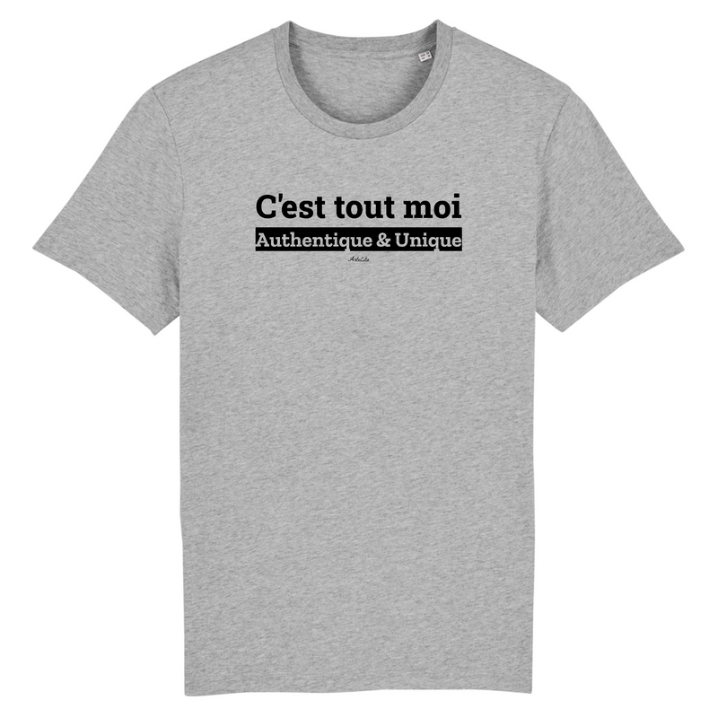 Cadeau anniversaire : T-Shirt Premium - C'est tout moi - Coton Bio - 12 Coloris - Humour - Cadeau Personnalisable - Cadeaux-Positifs.com -XS-Gris-
