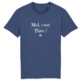 T-Shirt - Moi c'est Théo - Coton Bio - 7 Coloris - Cadeau Original - Cadeau Personnalisable - Cadeaux-Positifs.com -XS-Indigo-