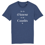 T-Shirt - Amour et Canelés - Unisexe - Coton Bio - Cadeau Original - Cadeau Personnalisable - Cadeaux-Positifs.com -XS-Indigo-