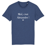T-Shirt - Moi c'est Alexandre - Coton Bio - 7 Coloris - Cadeau Original - Cadeau Personnalisable - Cadeaux-Positifs.com -XS-Indigo-