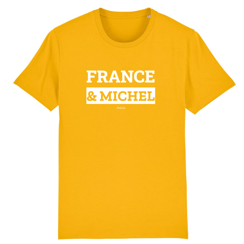 Cadeau anniversaire : T-Shirt Premium - France & Michel - Coton Bio - 12 Coloris - Mythique - Cadeau Personnalisable - Cadeaux-Positifs.com -XS-Jaune-