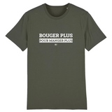 T-Shirt - Bouger Plus pour Manger Plus - Unisexe - Coton Bio - Cadeau Original - Cadeau Personnalisable - Cadeaux-Positifs.com -XS-Blanc-