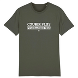 T-Shirt - Courir Plus pour Manger Plus - Unisexe - Coton Bio - Cadeau Original - Cadeau Personnalisable - Cadeaux-Positifs.com -XS-Blanc-