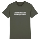 T-Shirt - Courir Plus pour Manger Plus - Unisexe - Coton Bio - Cadeau Original - Cadeau Personnalisable - Cadeaux-Positifs.com -XS-Kaki-