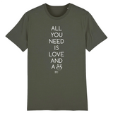 T-Shirt - All you need is Love and a Cat - Unisexe - Coton Bio - Cadeau Original - Cadeau Personnalisable - Cadeaux-Positifs.com -XS-Blanc-