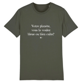 T-Shirt - Votre planète vous la voulez bleue ou bien cuite - Unisexe - Coton Bio - Cadeau Original - Cadeau Personnalisable - Cadeaux-Positifs.com -XS-Blanc-