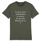 T-Shirt - Pas de Terre Pas de Chocolat - Unisexe - Coton Bio - Cadeau Original - Cadeau Personnalisable - Cadeaux-Positifs.com -XS-Blanc-