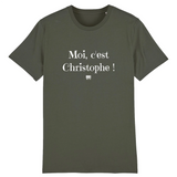 T-Shirt - Moi c'est Christophe - Coton Bio - 7 Coloris - Cadeau Original - Cadeau Personnalisable - Cadeaux-Positifs.com -XS-Kaki-