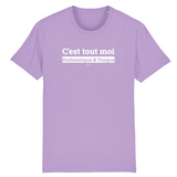 T-Shirt Premium - C'est tout moi - Coton Bio - 12 Coloris - Humour - Cadeau Personnalisable - Cadeaux-Positifs.com -XS-Lavande-