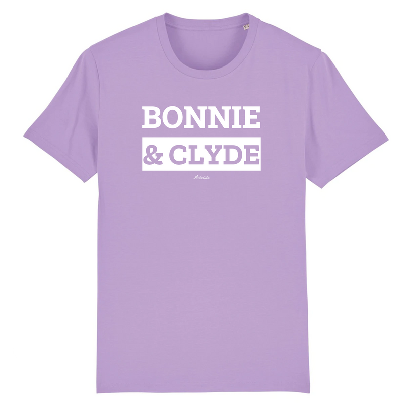 Cadeau anniversaire : T-Shirt Premium - Bonnie & Clyde - Coton Bio - 12 Coloris - Mythique - Cadeau Personnalisable - Cadeaux-Positifs.com -XS-Lavande-