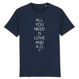 T-Shirt - All you need is Love and a Panda - Unisexe - Coton Bio - Cadeau Original - Cadeau Personnalisable - Cadeaux-Positifs.com -XS-Blanc-