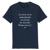 T-Shirt - Pas de Terre Pas de Chocolat - Unisexe - Coton Bio - Cadeau Original - Cadeau Personnalisable - Cadeaux-Positifs.com -XS-Blanc-