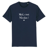 T-Shirt - Moi c'est Nicolas - Coton Bio - 7 Coloris - Cadeau Original - Cadeau Personnalisable - Cadeaux-Positifs.com -XS-Marine-